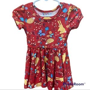 NWT DotDotSmile baby dress size 6/12m red with animals